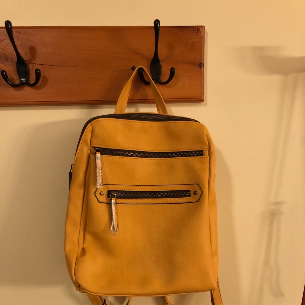 NWT Ochre faux leather backpack